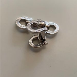 Salvatore Ferragamo silvertone logo cuff links